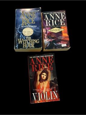 Anne Rice Vintage 90s Paperback Book Lot Violin Pandora Witching Hour
